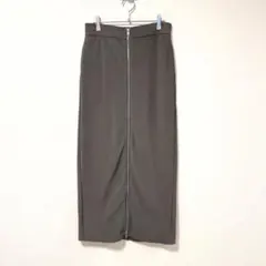 ✨良品✨ GU ジーユー L ロングスカート 美ライン フロントジップ Iライン