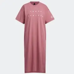 アディダス adidas Tシャツ ワンピース ルーズフィット ピンク S M