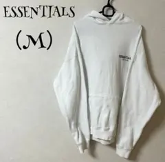 エッセンシャルズ（M）白/フード/長袖/厚手/バックプリント/パーカー/裏起毛