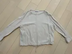 ZARA ベージュ 長袖シャツ ドローストリング付き