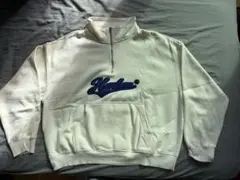 H&M オーバーサイズ ホワイト ハーフジップ スウェット