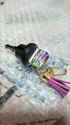 キーグリップ　水中花　　赤　モンキー　ダックス　シャリー　旧車　バイク　車 キーグリップ 水中花 赤 モンキー ダックス シャリー 旧車 バイク 車