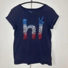 Gap Kids スパンコール付きネイビーTシャツ