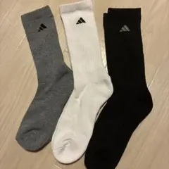 adidas リブ編みソックス 3足セット在庫品処分24-26cm稀少