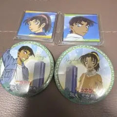 名探偵コナン　服部平次　遠山和葉　缶バッジ　アクリルブロック　コナンプラザ