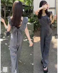 grl バックリボンショルダーフリルオールインワン　dk1188