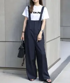 【美品】BONJOUR SAGAN サロペット　ネイビー