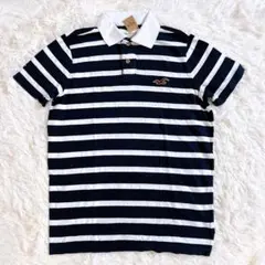 ホレスター HOLLISTER新品タグ付き ボーダーポロシャツ L 半袖 紺色のサムネイル