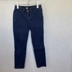 ダークブルー ウエストゴム デニムパンツ