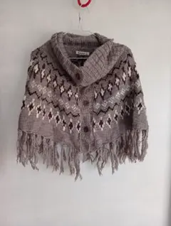 SM2 編み込み模様ニット ポンチョ　美品