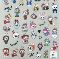 #K1027 極薄ネイルシール ステッカー Labubu ラブブ ポップマート