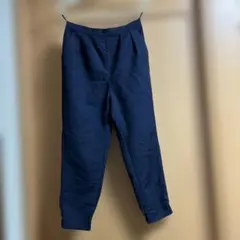 テーパードパンツ(M)ネイビー　ウエストゴム きれいめ オフィスカジュアル　上品