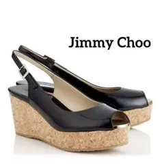 新品未使用 【Jimmy Choo】ジミーチュウ パテント ウェッジ黒