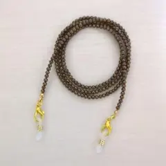 メガネチェーン メガネストラップ マスクストラップ ブラウンパール×ゴールド