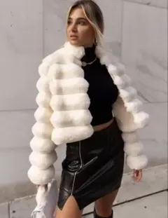 ホワイト ファー ジャケット