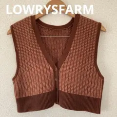 ローリーズファーム LOWRYSFARM ブラウン Vネッククロップドベスト Ｆ