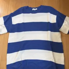 BACK NUMBER ボーダー ニットTシャツ L