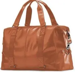 旅行バッグ メンズ レザー ボストンバッグ 大容量　キャメル　PUレザー　茶色