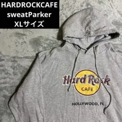 ハードロックカフェ プリントスウェットパーカープルオーバー XLサイズ グレー