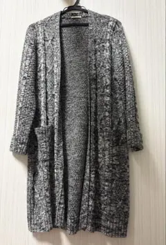 CINEMA CLUB ロングカーディガン ブラック・ホワイト