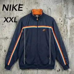NIKEナイキ トラックジャケット XXL ネイビー オレンジ 星刺繍