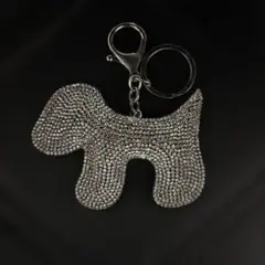 犬・DOG・キーホルダー・スワロフスキー風・ラインストーン・バッグ・キーチャーム