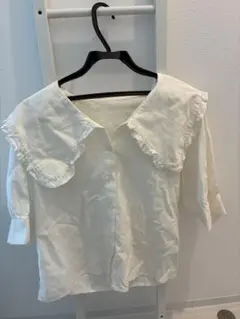 LOWRYSFARM フリルシャツ 半袖シャツ パフスリーブ ホワイトのサムネイル