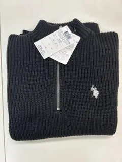 US POLO ASSN. ブラックジップアップセーター