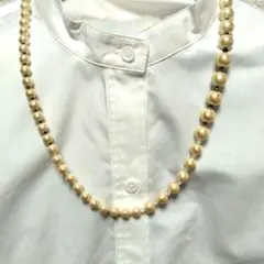 クリーム色パール調ネックレス