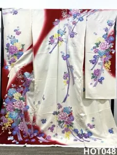 仮絵羽 振袖 金駒 金彩 紋意匠 未仕立て品 正絹 八掛付き HFT001