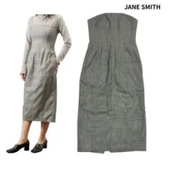 JANE SMITH ジェーンスミス グレンチェック ベアトップ ワンピース