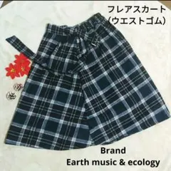 Earth music & ecology チェック柄フレアスカート