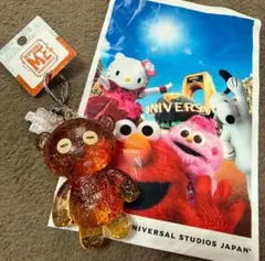 新品　ユニバーサルスタジオジャパン　USJティムキーホルダー　お土産　袋付きくま