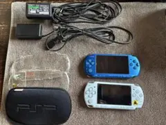 SONY PSP20003000本体ブルー　ライトブルー ジャンク本体充電元箱