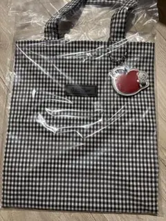 新品未使用未タグ付き　ファミリア ギンガムチェック　トートバッグ　ブラック