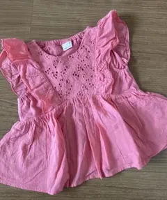petit main ピンク フリル トップス