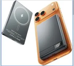 モバイルバッテリー 軽量 小型 MagSafe対応　急速充電 2台同時充電