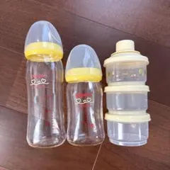 ピジョン☆母乳実感 ガラス製哺乳瓶 240ml・160ml ミルクケース付き