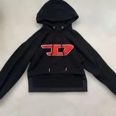 DIESEL クロップド丈 ロゴ パーカー フーディー