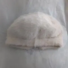 ベレー帽　ファー　アイボリー