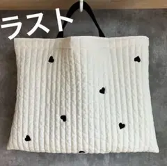レッスンバック ハート ブラック ヌビ イブル 絵本バック ハンドメイド 入園