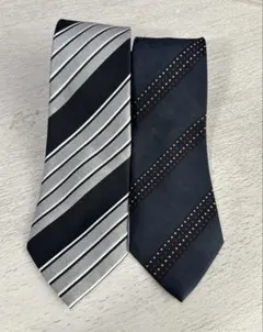 ネクタイ　まとめ売り　2本セット　ブラック系　 スーツ　冠婚葬祭　シンプル