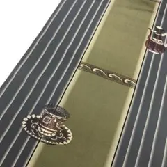 古董腰帶 名古屋帶 茶具 茶杯 直條紋 AO-3010