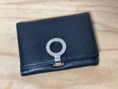 希少✨ブルガリ 名刺入れ カードケース レザー ロゴプレート ブラック