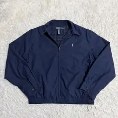 【極美品】ポロバイラルフローレン スウィングトップ ピーチスキン ネイビー L