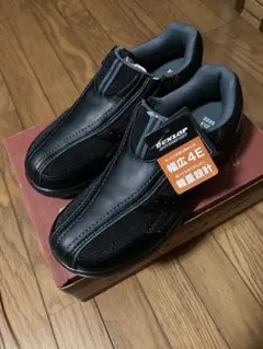 DUNLOP スポーツシューズ 4E幅 反射材 夜間歩行 23.5cm ブラック