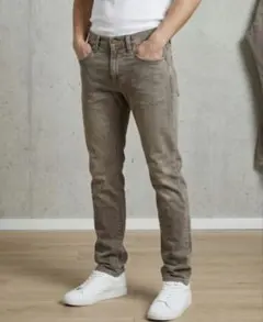 EDWIN403 ブラウン スリムフィット デニムパンツ
