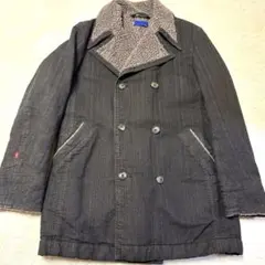 人気のLevi's リーバイスダークブラウンストライプボア襟ジャケットメンズL