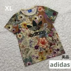 あ*♪様 Adidas アディダス　半袖　カットソー　Tシャツ　花柄　総柄　美品