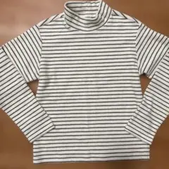 UNIQLO ユニクロ ボーダー ハイネック 長袖 カットソー 140フリース